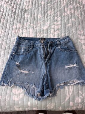 Rewash Light Blue Distressed Denim Jean Shorts